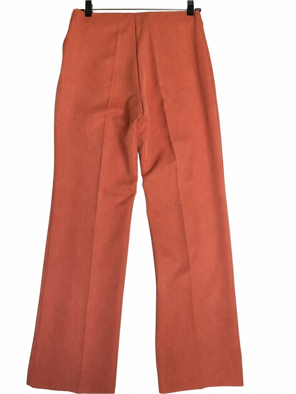 Lior Paris Pants Womens T2 US 6 Rust Coral Wide Leg Flat Front Made France 29x32 - Picture 3 of 13